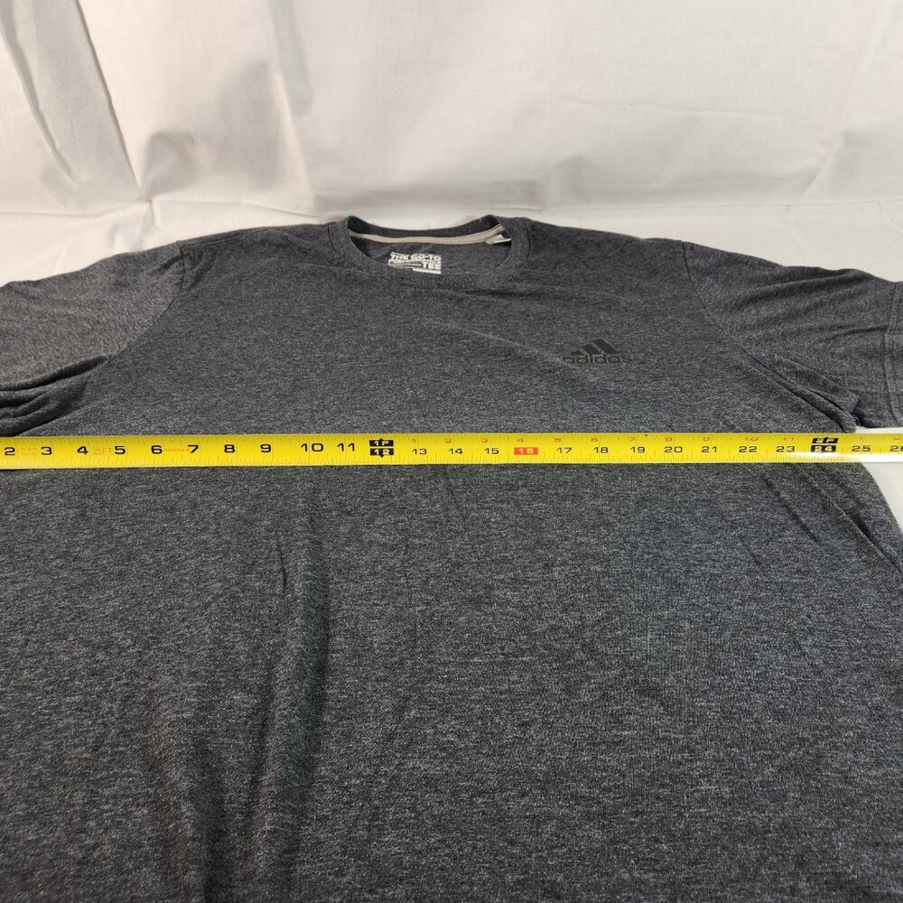 Adidas Men's Go-To Performance Tee 2XL Gray Active Wear Polyester Cotton Blend - Picture 3 of 7